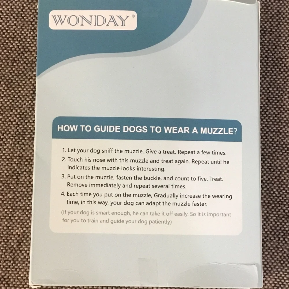 Wonday Teal & Black  Dog Muzzle - Breathable Lightweight Protection, NIB.
